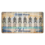 Sweet Home Alabama Cut License Plate Strips (Set of 8) Skeleton