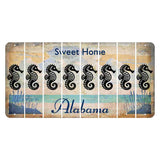Sweet Home Alabama Cut License Plate Strips (Set of 8) Seahorse