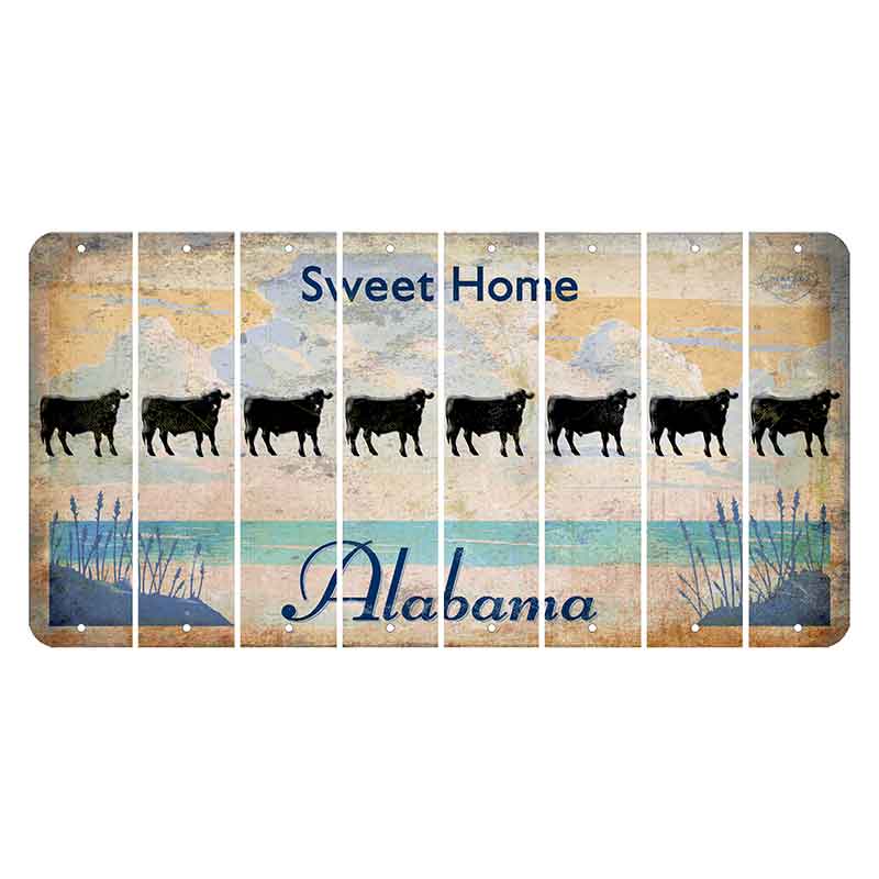 Sweet Home Alabama Cut License Plate Strips (Set of 8) Dairy Cow