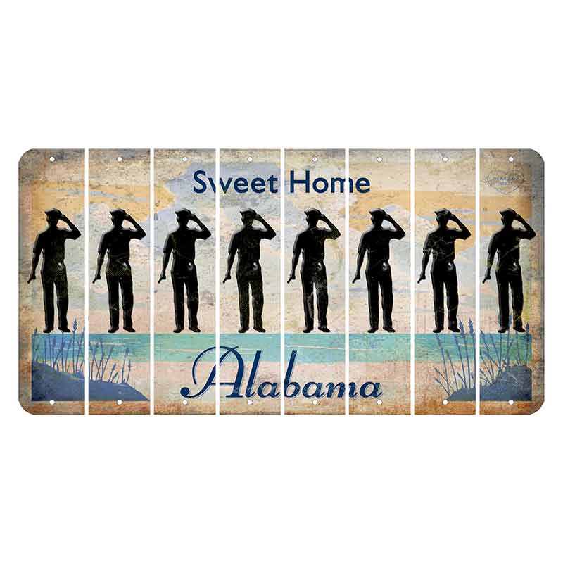 Sweet Home Alabama Cut License Plate Strips (Set of 8) Police Officer