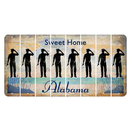Sweet Home Alabama Cut License Plate Strips (Set of 8) Police Officer