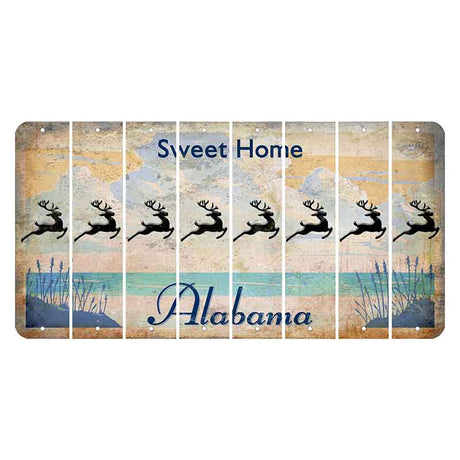 Sweet Home Alabama Cut License Plate Strips (Set of 8) Reindeer