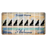 Sweet Home Alabama Cut License Plate Strips (Set of 8) Howling Wolf