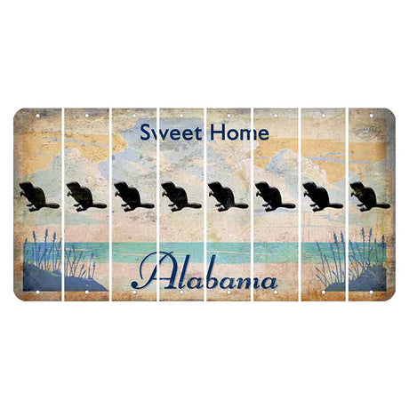 Sweet Home Alabama Cut License Plate Strips (Set of 8) Beaver