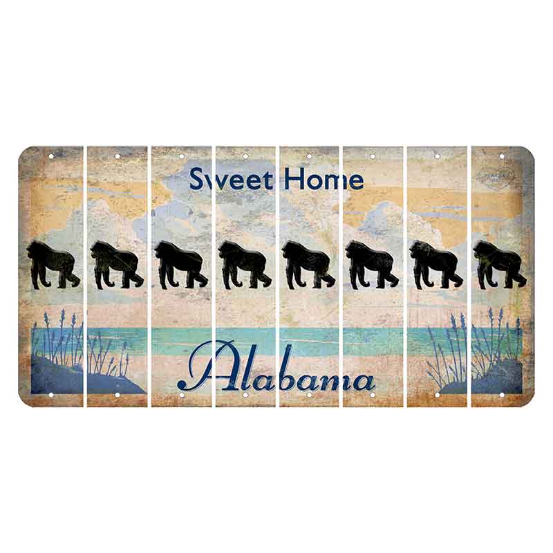 Sweet Home Alabama Cut License Plate Strips (Set of 8) Gorilla