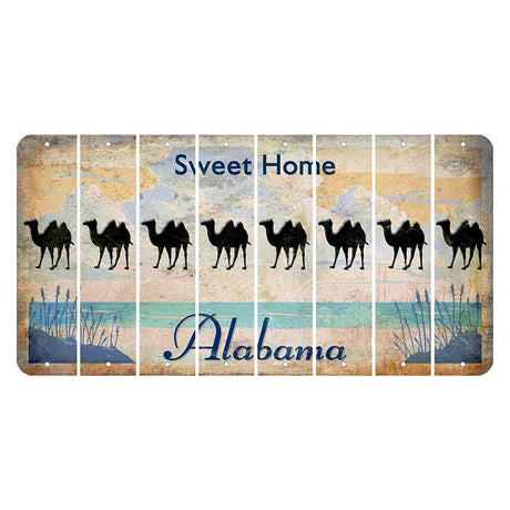 Sweet Home Alabama Cut License Plate Strips (Set of 8) Camel