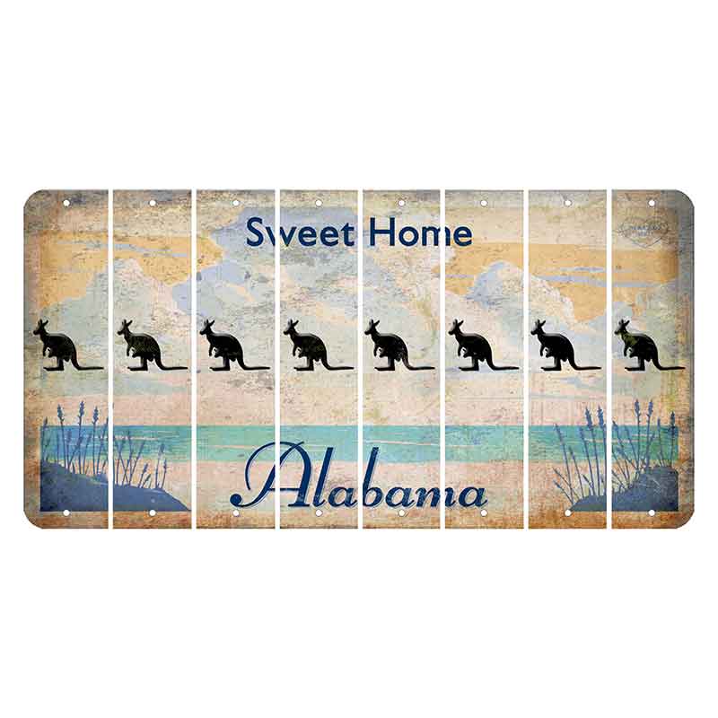 Sweet Home Alabama Cut License Plate Strips (Set of 8) Kangaroo