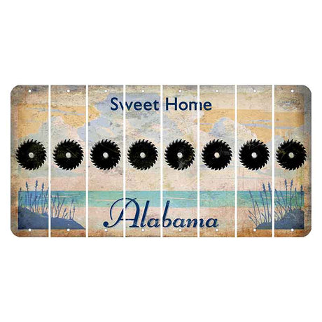 Sweet Home Alabama Cut License Plate Strips (Set of 8) Saw Blade
