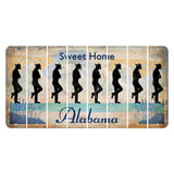 Sweet Home Alabama Cut License Plate Strips (Set of 8) Cowboy - Leaning