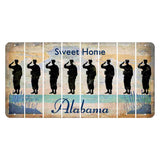 Sweet Home Alabama Cut License Plate Strips (Set of 8) Soldier - Saluting