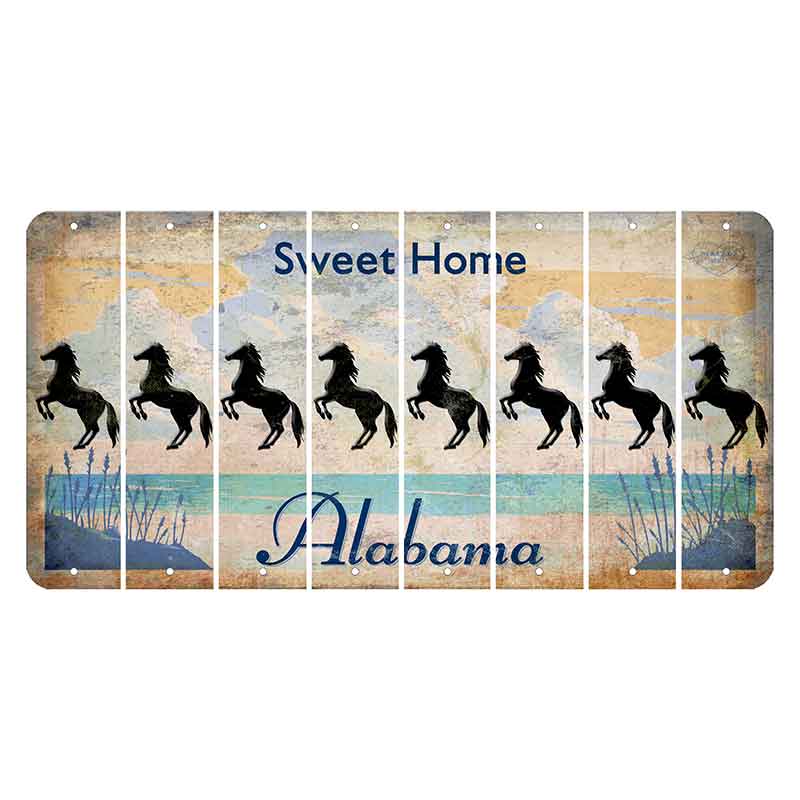 Sweet Home Alabama Cut License Plate Strips (Set of 8) Horse