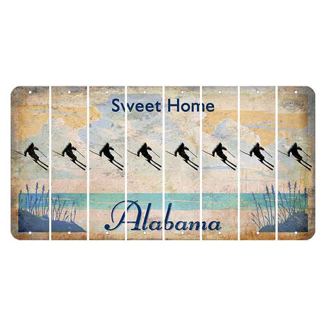 Sweet Home Alabama Cut License Plate Strips (Set of 8) Skier