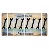 Sweet Home Alabama Cut License Plate Strips (Set of 8) Wrench