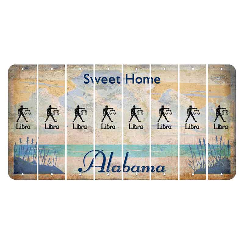 Sweet Home Alabama Cut License Plate Strips (Set of 8) Zodiac Sign - Libra