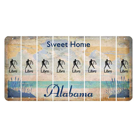 Sweet Home Alabama Cut License Plate Strips (Set of 8) Zodiac Sign - Libra