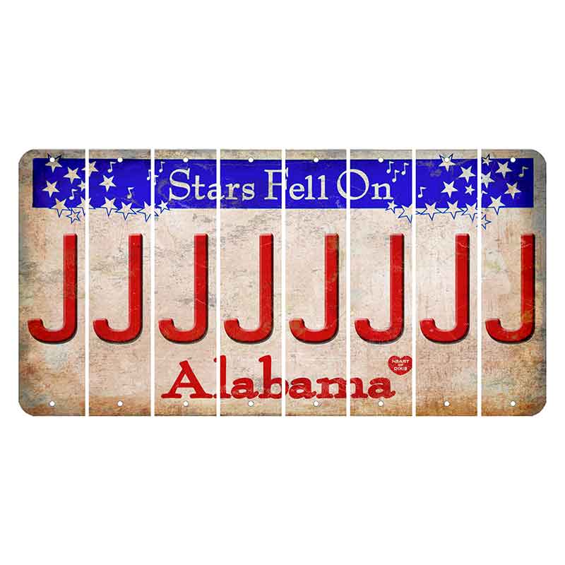 Stars Fell on Alabama Cut License Plate Strips (Set of 8) J