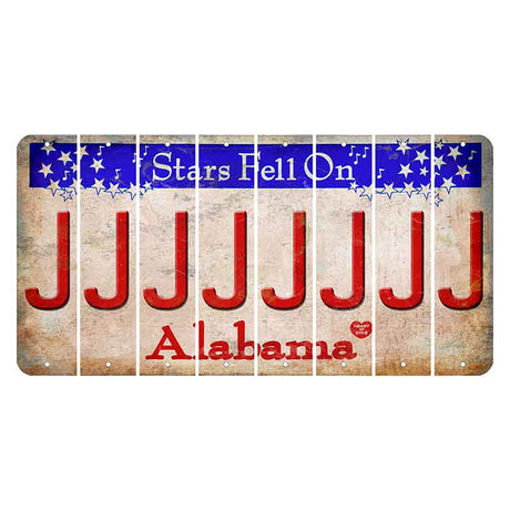 Stars Fell on Alabama Cut License Plate Strips (Set of 8) J