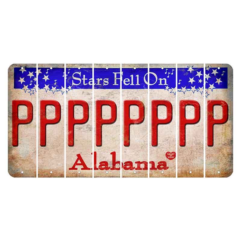 Stars Fell on Alabama Cut License Plate Strips (Set of 8) P