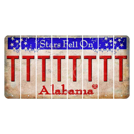 Stars Fell on Alabama Cut License Plate Strips (Set of 8) T