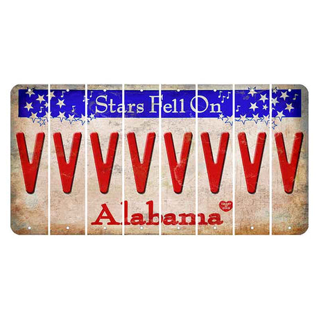 Stars Fell on Alabama Cut License Plate Strips (Set of 8) V