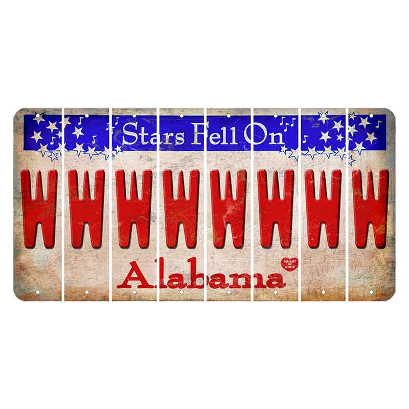 Stars Fell on Alabama Cut License Plate Strips (Set of 8) W