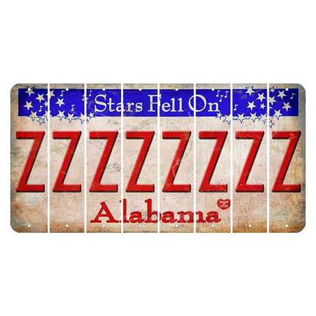 Stars Fell on Alabama Cut License Plate Strips (Set of 8) Z