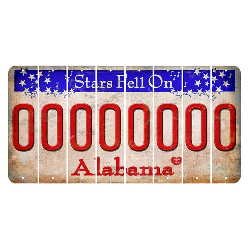 Stars Fell on Alabama Cut License Plate Strips (Set of 8) 0