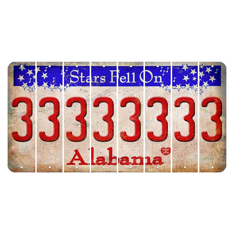 Stars Fell on Alabama Cut License Plate Strips (Set of 8) 3