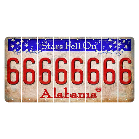 Stars Fell on Alabama Cut License Plate Strips (Set of 8) 6
