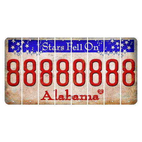 Stars Fell on Alabama Cut License Plate Strips (Set of 8) 8