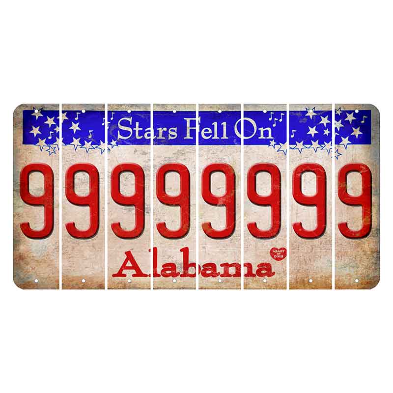 Stars Fell on Alabama Cut License Plate Strips (Set of 8) 9