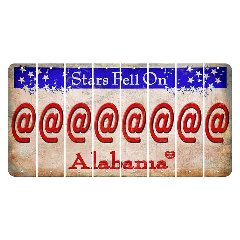 Stars Fell on Alabama Cut License Plate Strips (Set of 8) At Sign
