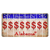 Stars Fell on Alabama Cut License Plate Strips (Set of 8) Dollar Sign