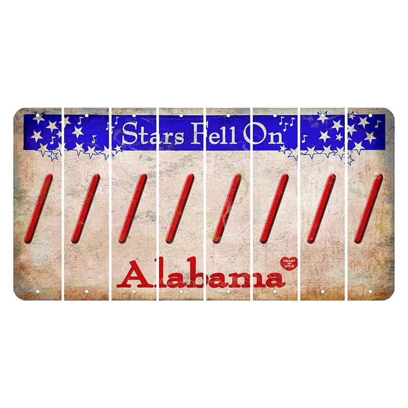 Stars Fell on Alabama Cut License Plate Strips (Set of 8) Forward Slash