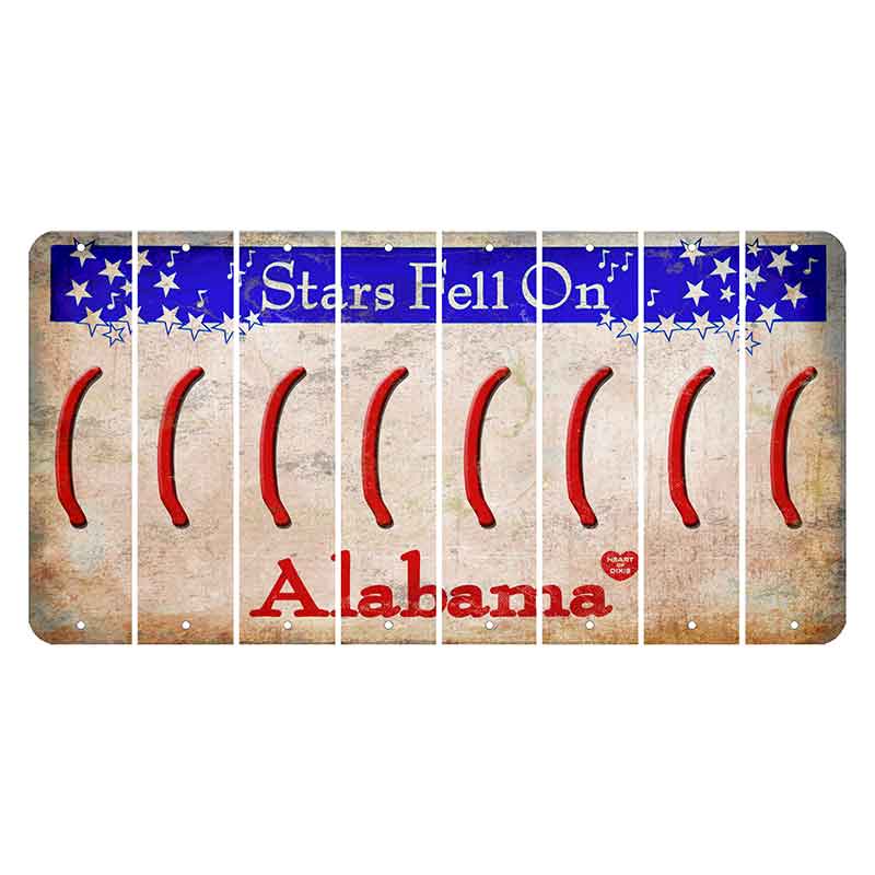 Stars Fell on Alabama Cut License Plate Strips (Set of 8) Parenthesis - Left