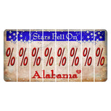 Stars Fell on Alabama Cut License Plate Strips (Set of 8) Percent Sign