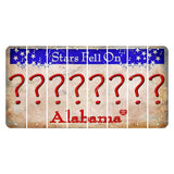 Stars Fell on Alabama Cut License Plate Strips (Set of 8) Question Mark