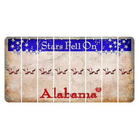 Stars Fell on Alabama Cut License Plate Strips (Set of 8) Dog