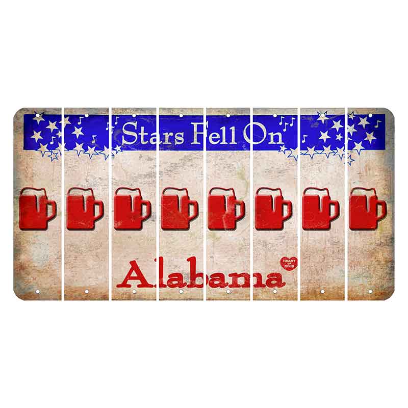 Stars Fell on Alabama Cut License Plate Strips (Set of 8) Beer Mug