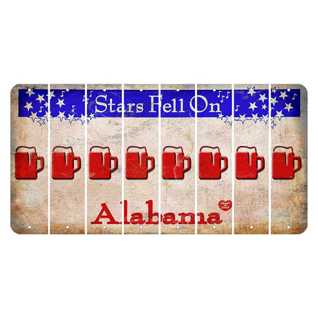 Stars Fell on Alabama Cut License Plate Strips (Set of 8) Beer Mug