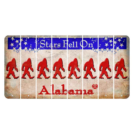 Stars Fell on Alabama Cut License Plate Strips (Set of 8) Bigfoot