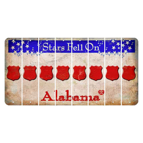 Stars Fell on Alabama Cut License Plate Strips (Set of 8) Police Badge