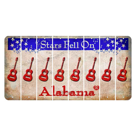 Stars Fell on Alabama Cut License Plate Strips (Set of 8) Guitar