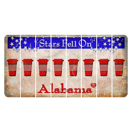 Stars Fell on Alabama Cut License Plate Strips (Set of 8) Latte