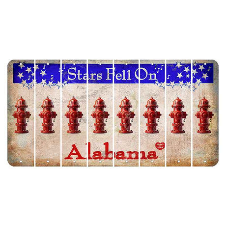 Stars Fell on Alabama Cut License Plate Strips (Set of 8) Fire Hydrant