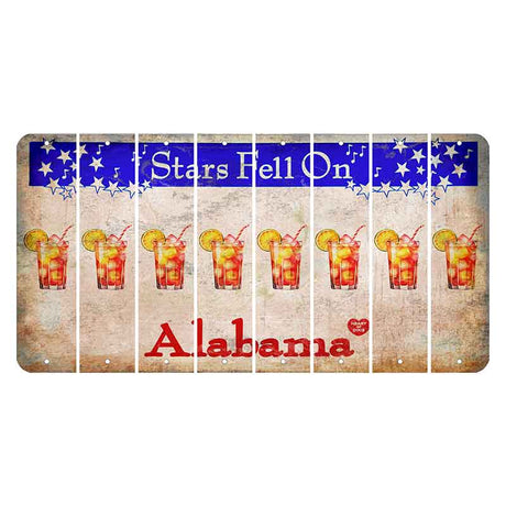 Stars Fell on Alabama Cut License Plate Strips (Set of 8) Cocktail
