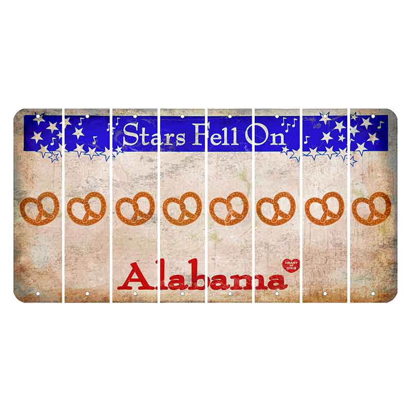 Stars Fell on Alabama Cut License Plate Strips (Set of 8) Pretzel
