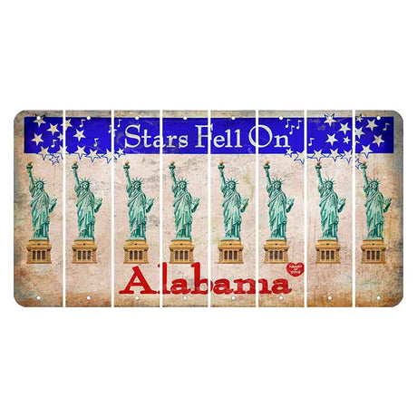 Stars Fell on Alabama Cut License Plate Strips (Set of 8) Statue of Liberty