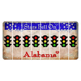 Stars Fell on Alabama Cut License Plate Strips (Set of 8) Traffic Light