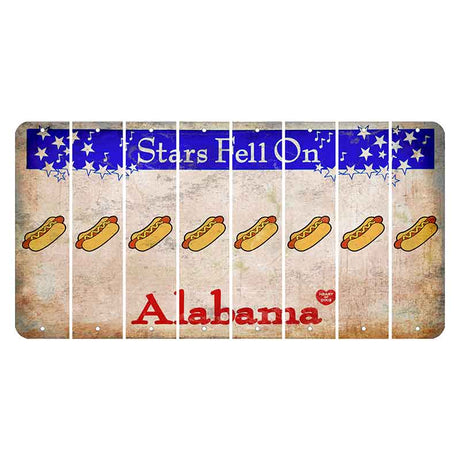 Stars Fell on Alabama Cut License Plate Strips (Set of 8) Hotdog